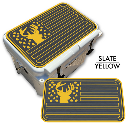 Deer Silhouette American Flag - Cooler Pad Top