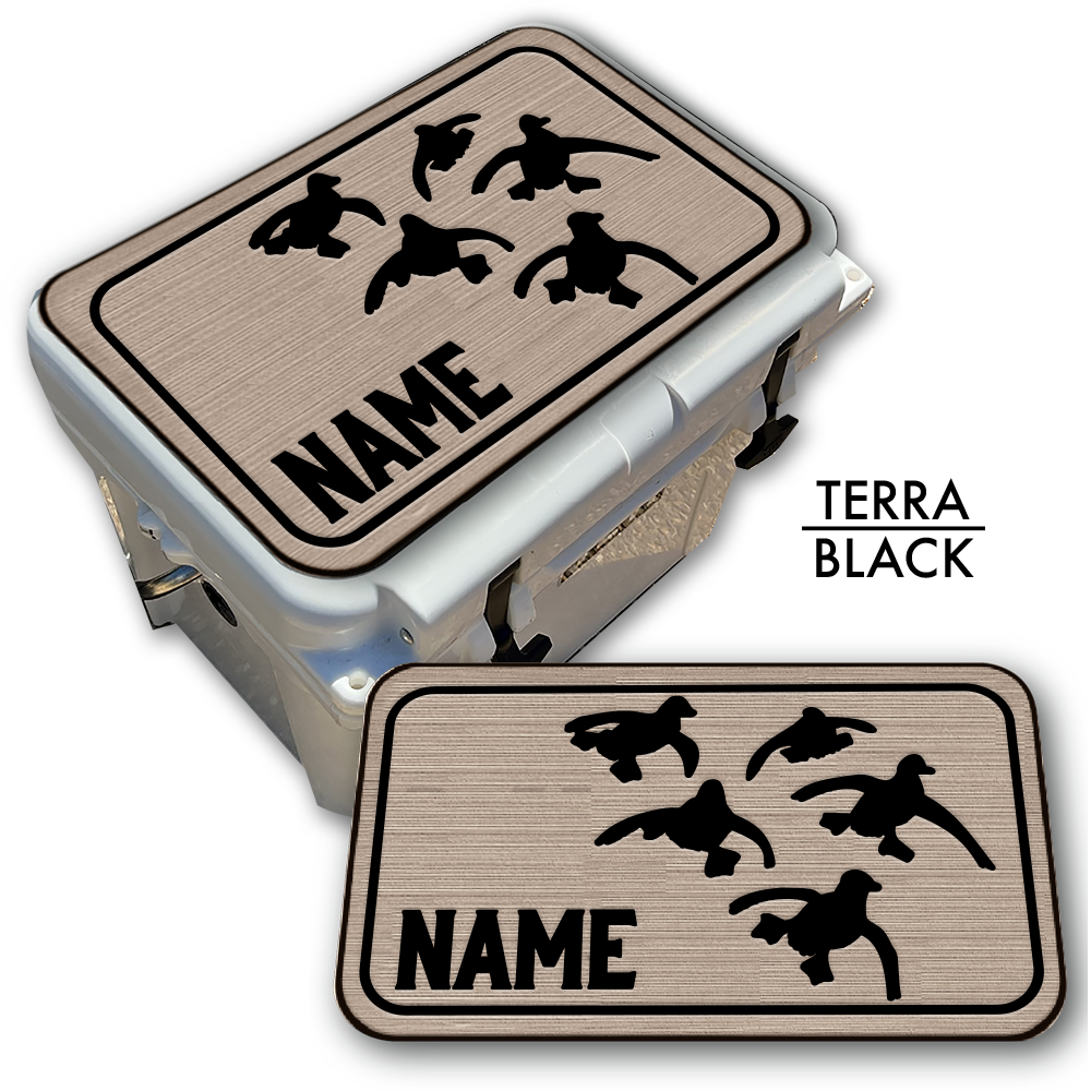 Custom Cooler Top Pad Flying Ducks With Name