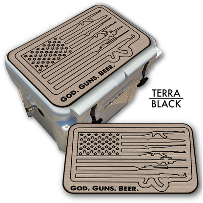 God Guns Beer American Flag - Cooler Pad Top