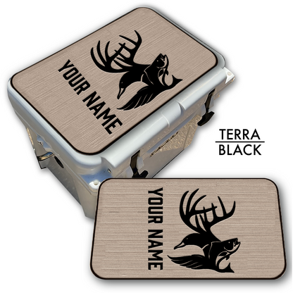 Hunting & Fishing Abstract - Cooler Pad Top with Name