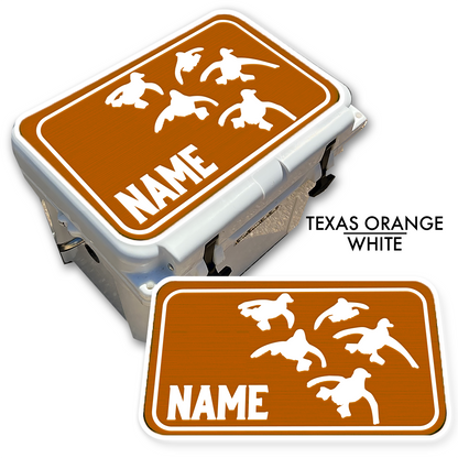 Custom Cooler Top Pad Flying Ducks With Name