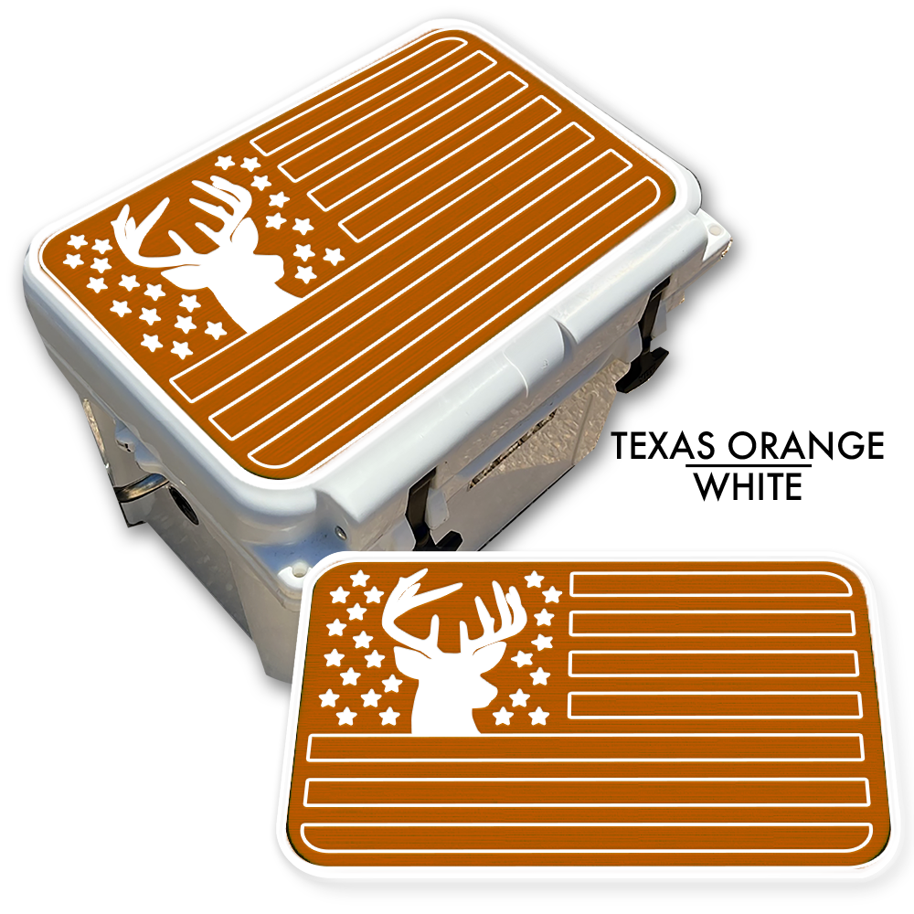 Deer Silhouette American Flag - Cooler Pad Top