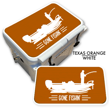 Gone Fishin' with Boat - Cooler Pad Top