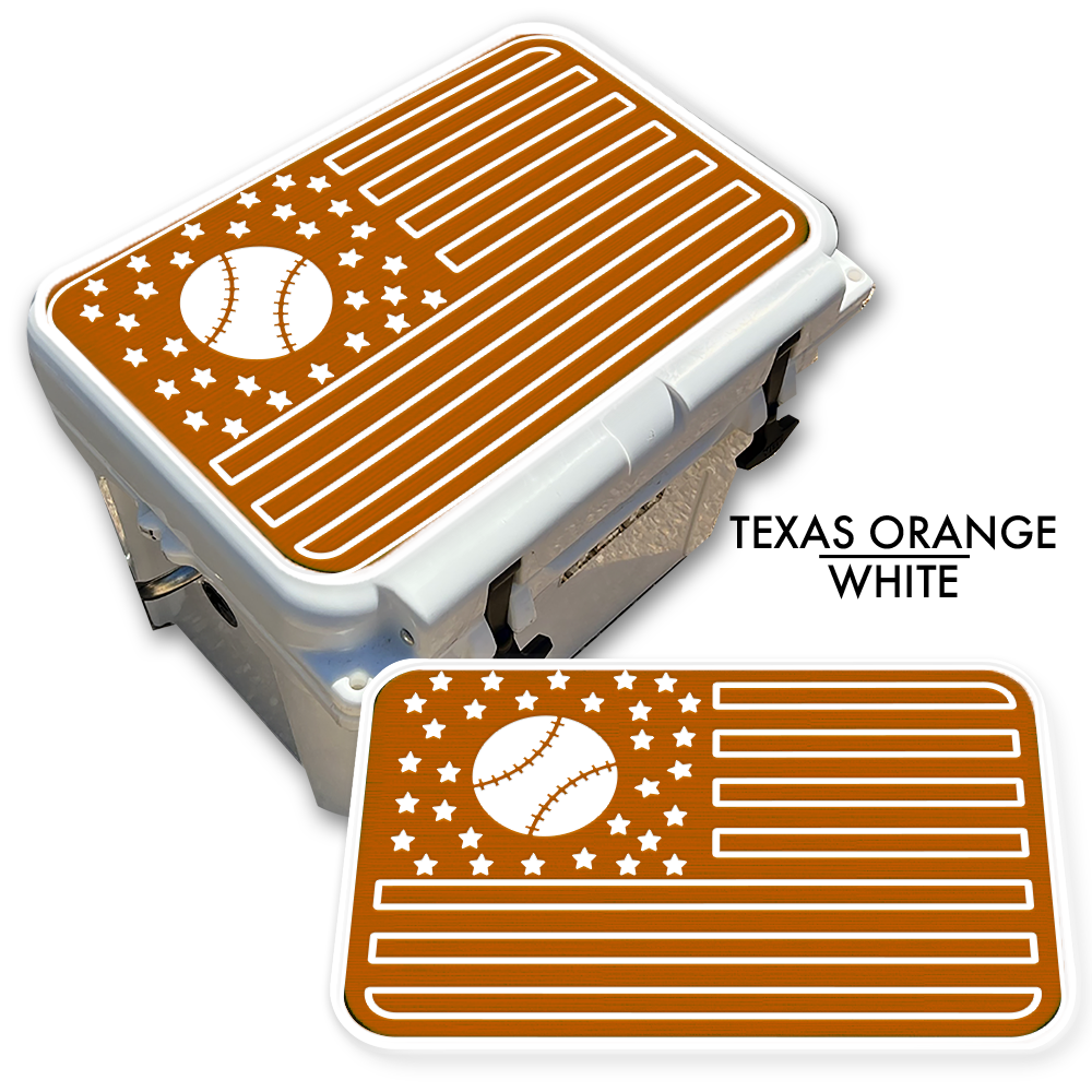 Baseball American Flag - Cooler Pad Top