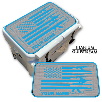 American Flag and Guns - Cooler Pad Top with NAME