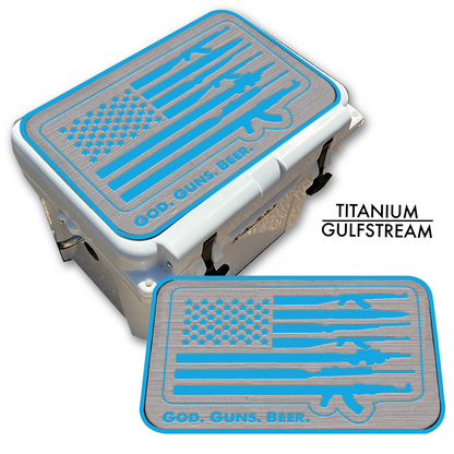 God Guns Beer American Flag - Cooler Pad Top