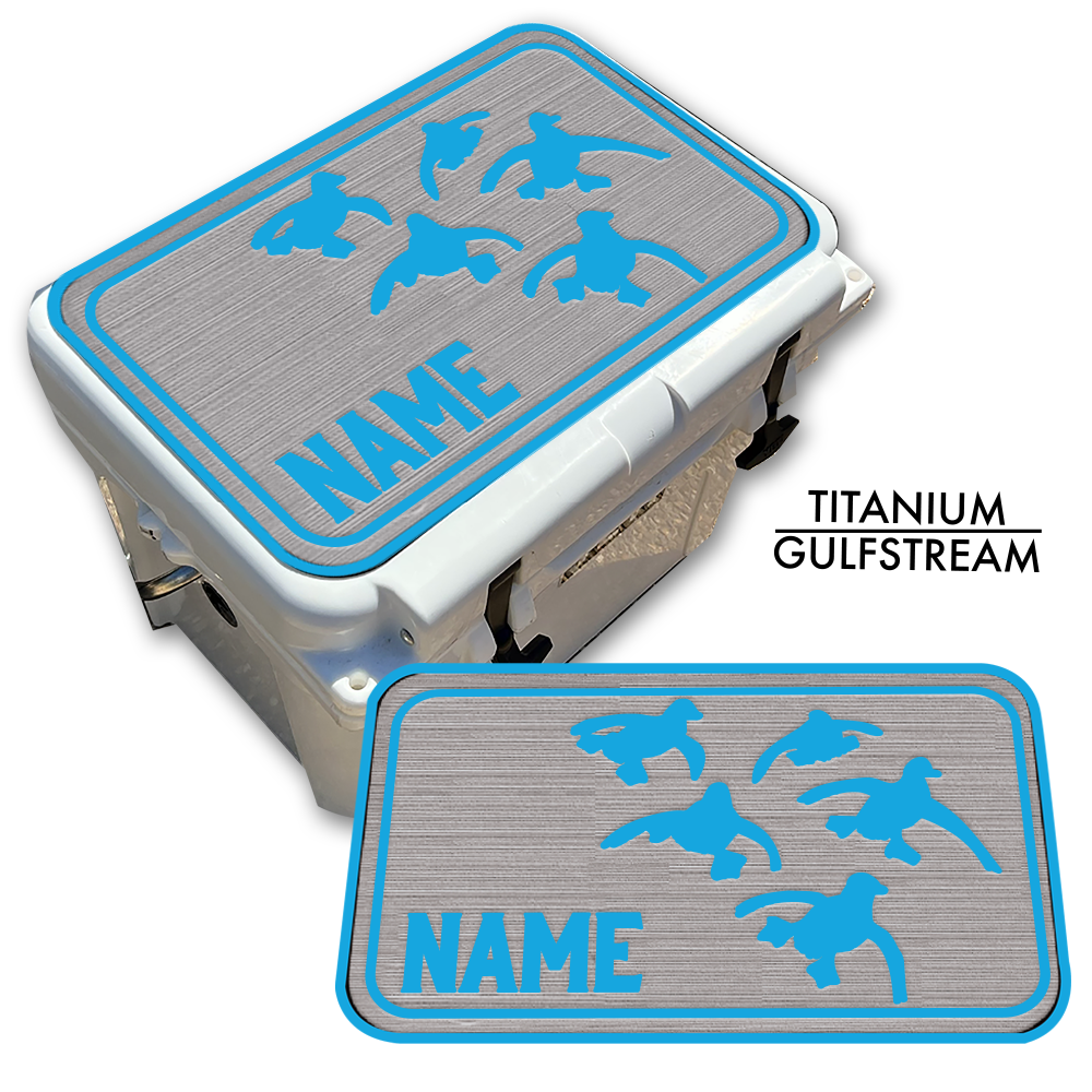 Custom Cooler Top Pad Flying Ducks With Name