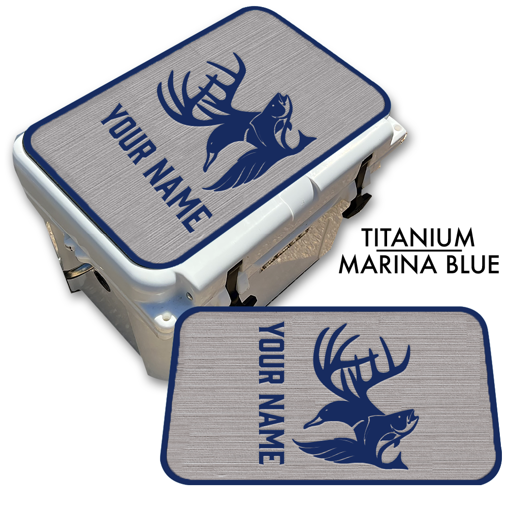 Hunting & Fishing Abstract - Cooler Pad Top with Name