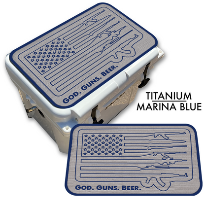 God Guns Beer American Flag - Cooler Pad Top