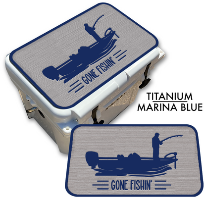 Gone Fishin' with Boat - Cooler Pad Top