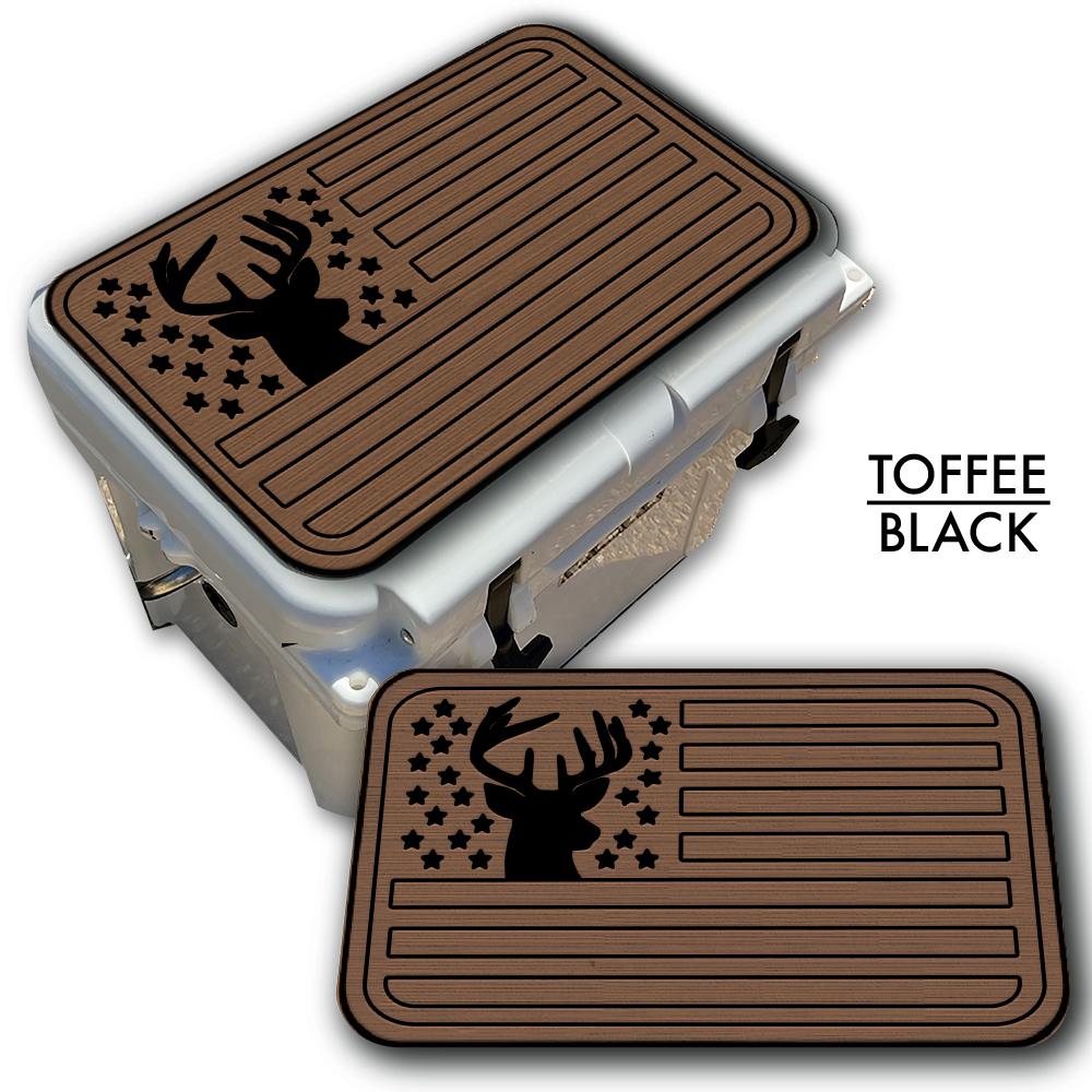 Deer Silhouette American Flag - Cooler Pad Top