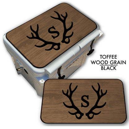 Custom Cooler Top Pad Antlers with Monogram