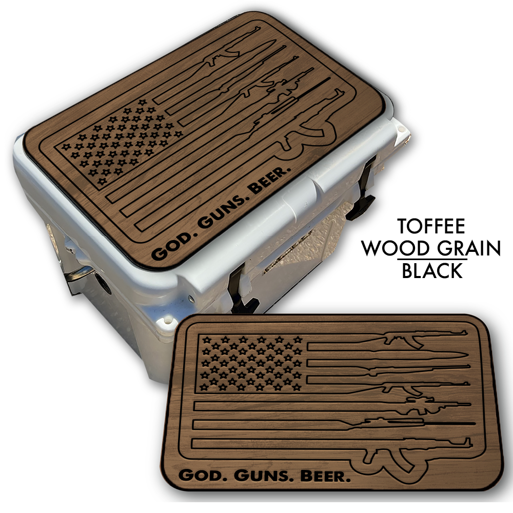 God Guns Beer American Flag - Cooler Pad Top