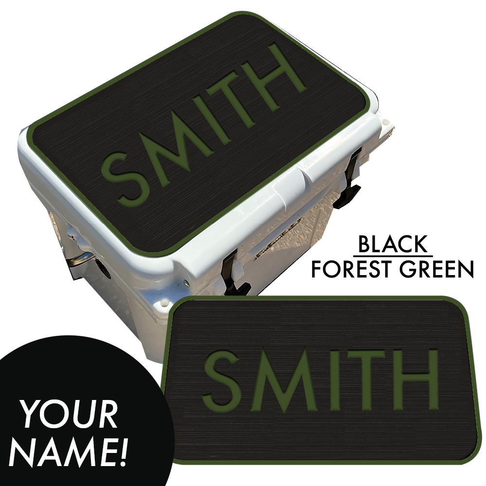 Custom Cooler Pad With Name - Black/Forest Green