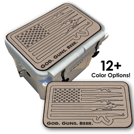 God Guns Beer American Flag - Cooler Pad Top
